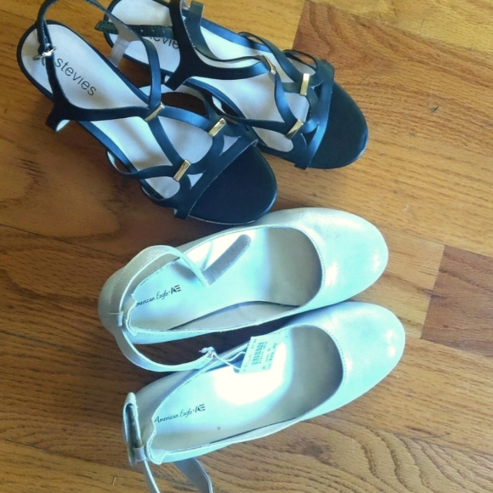 Girls heels - black and silver